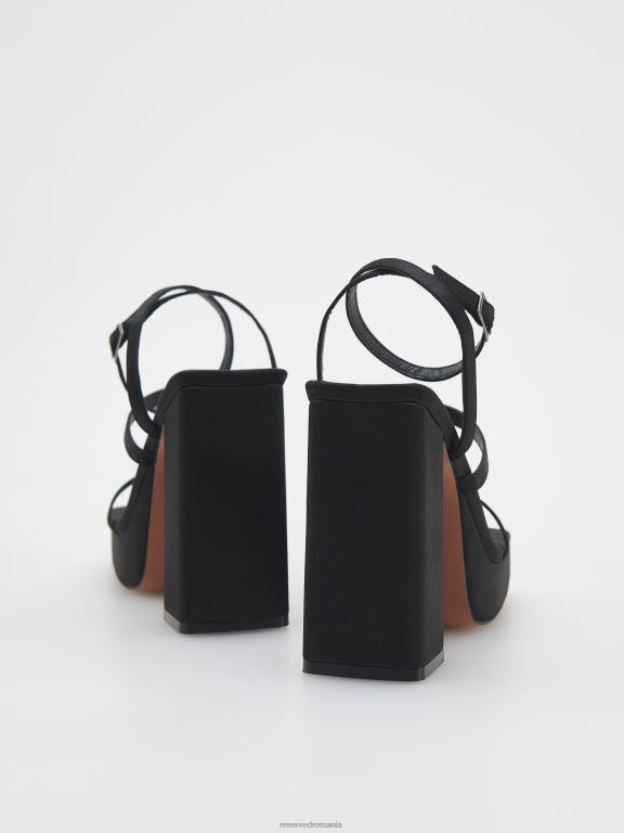 negru Reserved femei pantofi sandale cu toc înalt 648HZ952