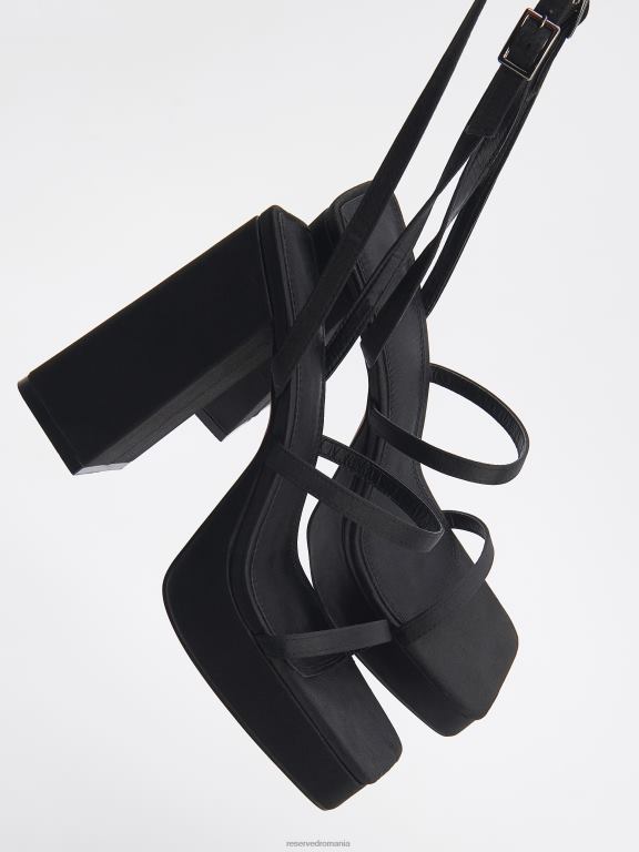 negru Reserved femei pantofi sandale cu toc înalt 648HZ952