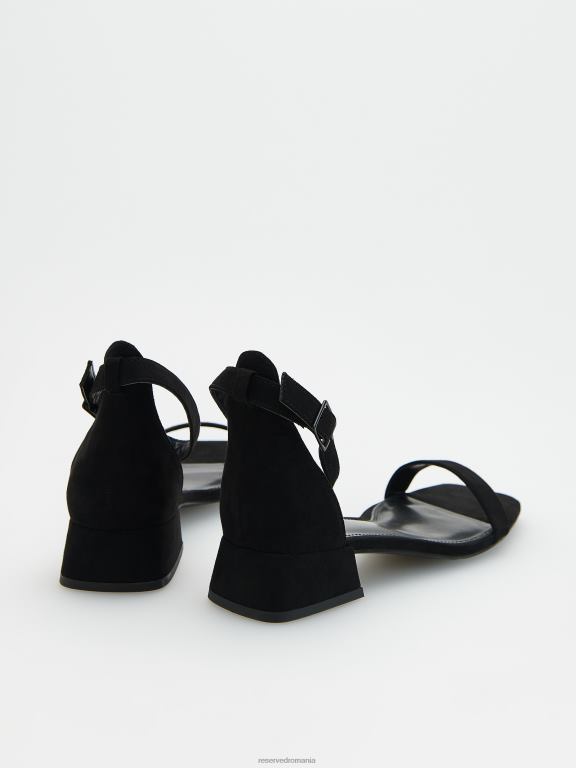 negru Reserved femei pantofi sandale cu toc înalt 648HZ955