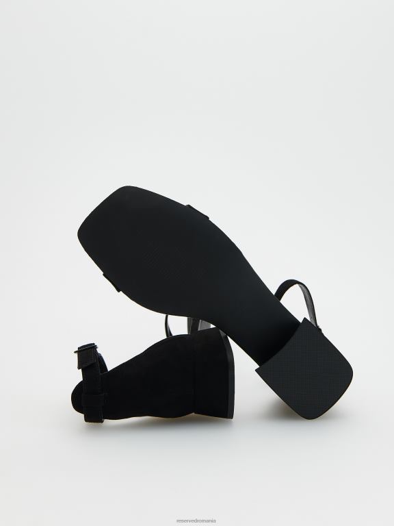 negru Reserved femei pantofi sandale cu toc înalt 648HZ955