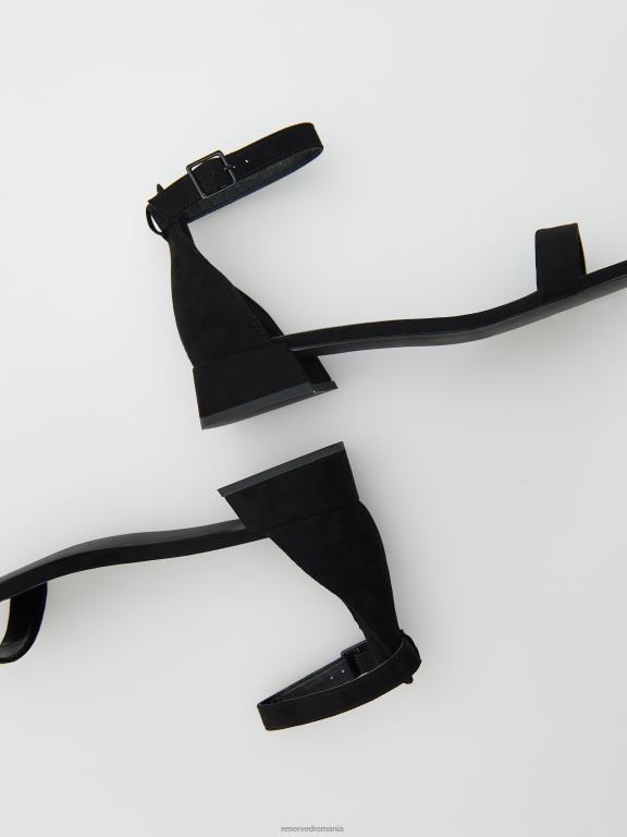 negru Reserved femei pantofi sandale cu toc înalt 648HZ955