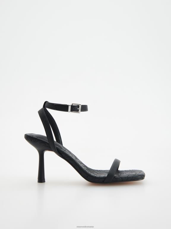 negru Reserved femei pantofi sandale cu toc înalt 648HZ964