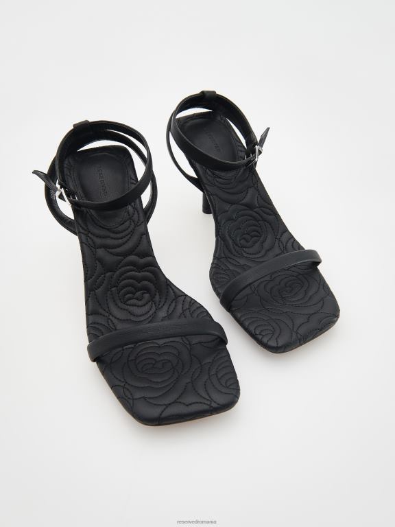 negru Reserved femei pantofi sandale cu toc înalt 648HZ964