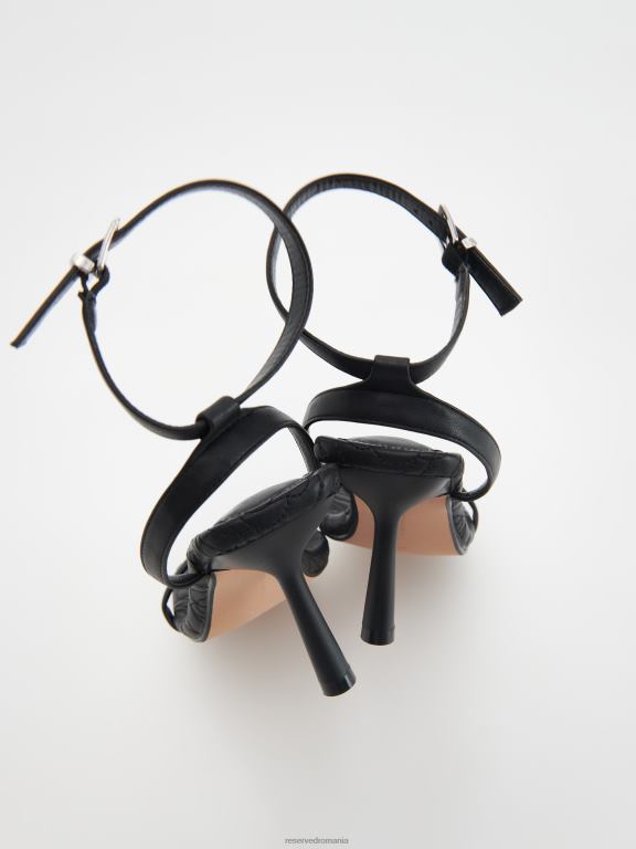 negru Reserved femei pantofi sandale cu toc înalt 648HZ964