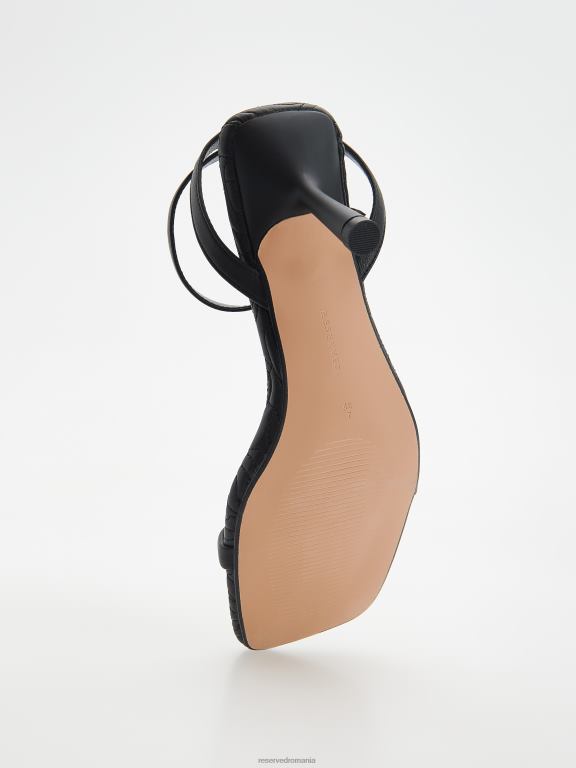 negru Reserved femei pantofi sandale cu toc înalt 648HZ964