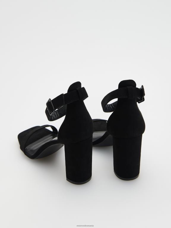 negru Reserved femei pantofi sandale cu toc înalt 648HZ967