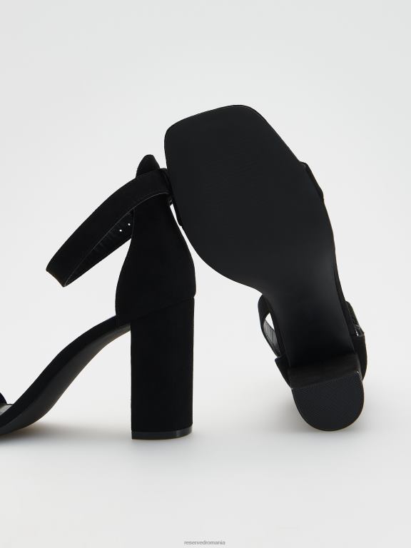negru Reserved femei pantofi sandale cu toc înalt 648HZ967