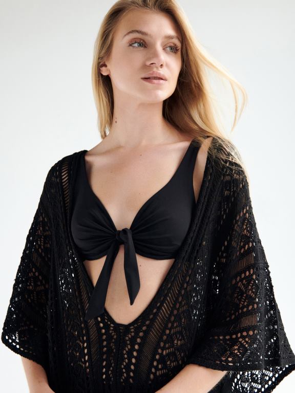 negru Reserved femei îmbrăcăminte acoperire ajurata 648HZ1019