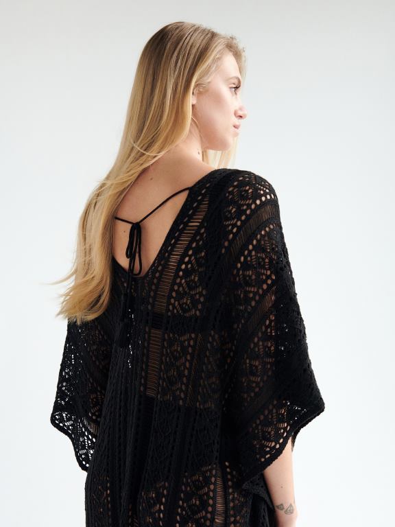 negru Reserved femei îmbrăcăminte acoperire ajurata 648HZ1019