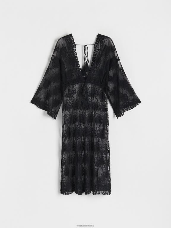 negru Reserved femei îmbrăcăminte acoperire de plajă 648HZ1020