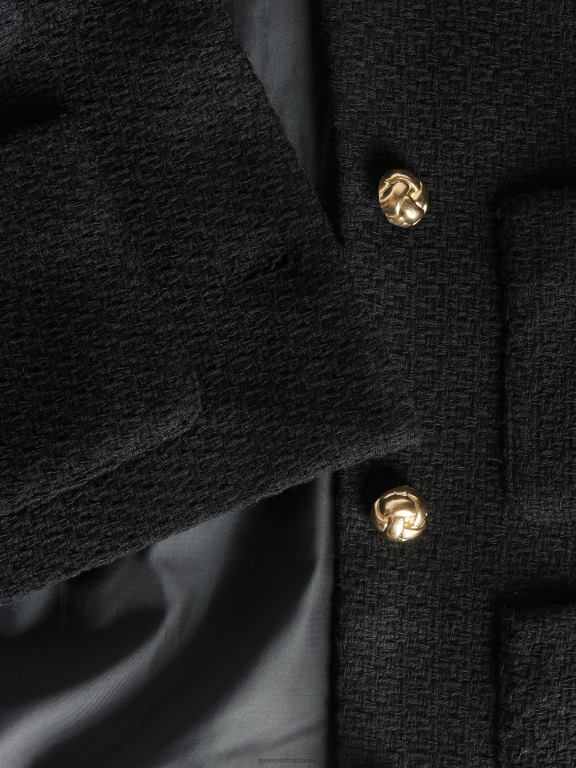 negru Reserved femei îmbrăcăminte blazer cu nasturi aurii 648HZ251