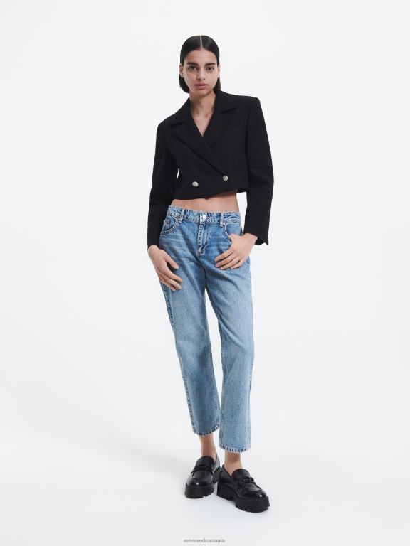 negru Reserved femei îmbrăcăminte blazer decupat 648HZ258