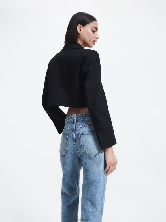 negru Reserved femei îmbrăcăminte blazer decupat 648HZ258