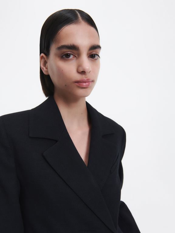 negru Reserved femei îmbrăcăminte blazer decupat 648HZ258