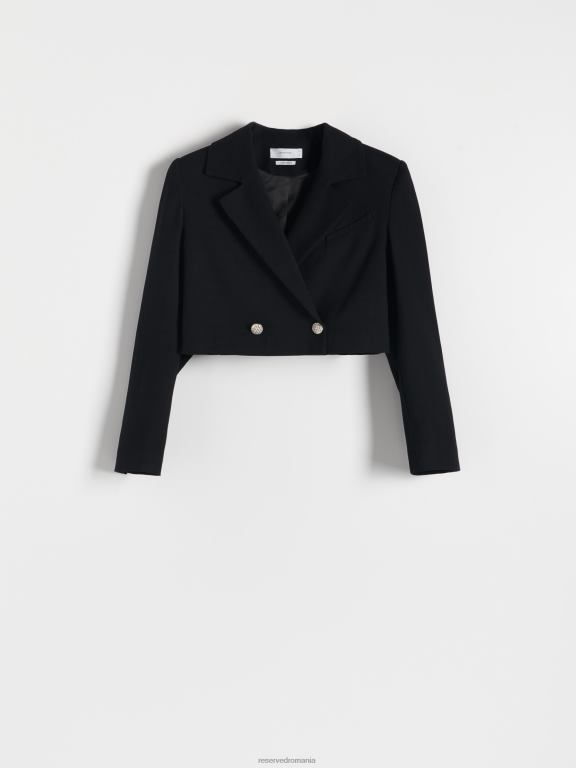 negru Reserved femei îmbrăcăminte blazer decupat 648HZ258
