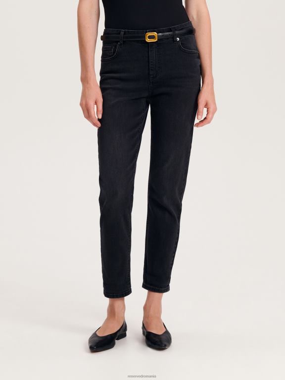 negru Reserved femei îmbrăcăminte blugi boyfriend slim 648HZ759