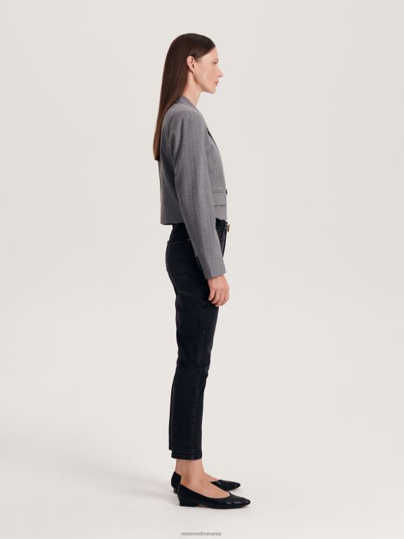 negru Reserved femei îmbrăcăminte blugi boyfriend slim 648HZ759
