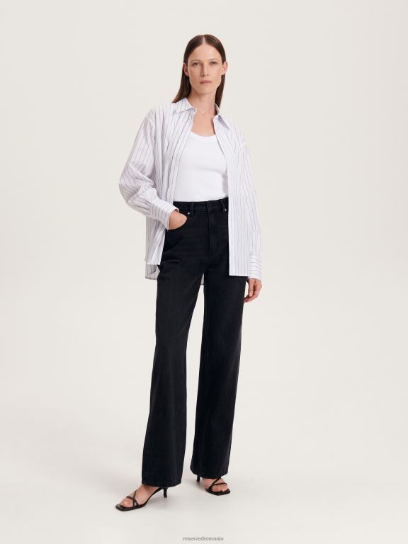 negru Reserved femei îmbrăcăminte blugi drepti 648HZ794