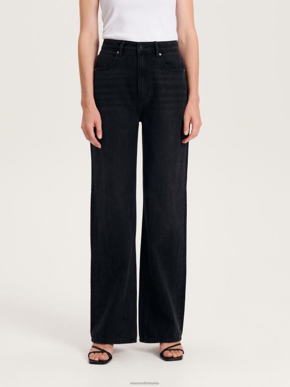 negru Reserved femei îmbrăcăminte blugi drepti 648HZ794