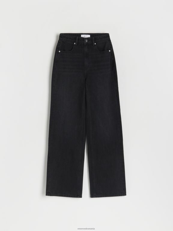 negru Reserved femei îmbrăcăminte blugi drepti 648HZ794