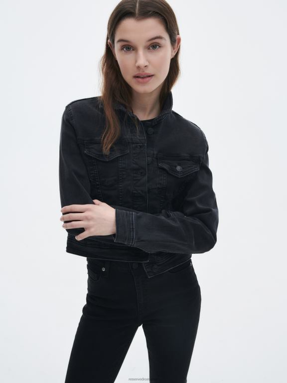 negru Reserved femei îmbrăcăminte blugi evazați cu talie înaltă 648HZ807