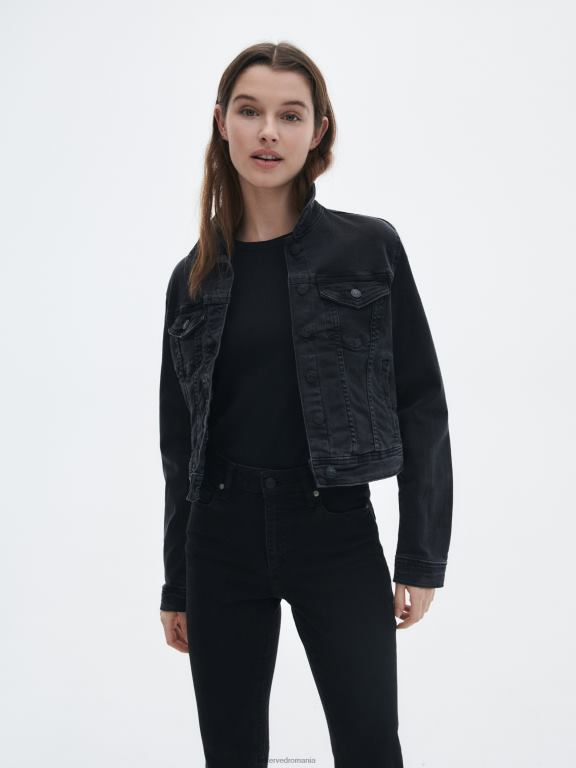 negru Reserved femei îmbrăcăminte blugi evazați cu talie înaltă 648HZ807