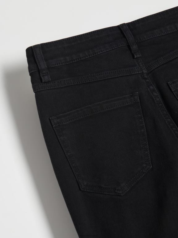 negru Reserved femei îmbrăcăminte blugi evazați cu talie înaltă 648HZ807