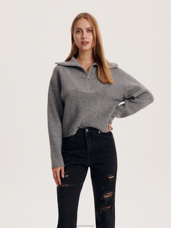 negru Reserved femei îmbrăcăminte blugi mom fit cu talie înaltă 648HZ757