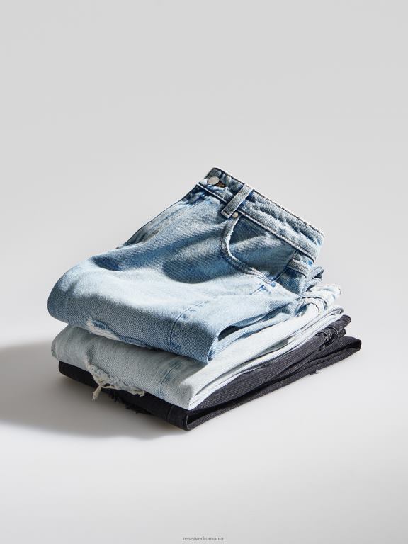 negru Reserved femei îmbrăcăminte blugi mom fit cu talie înaltă 648HZ757