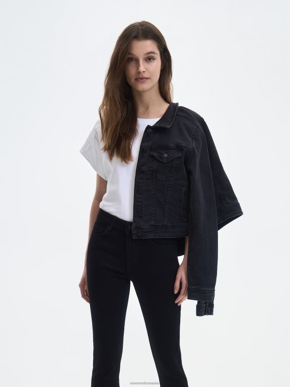 negru Reserved femei îmbrăcăminte blugi subțiri 648HZ778