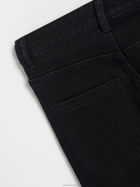 negru Reserved femei îmbrăcăminte blugi subțiri cu talie înaltă 648HZ765