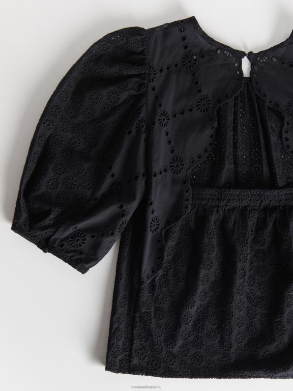 negru Reserved femei îmbrăcăminte bluza cu spate decorativ 648HZ323