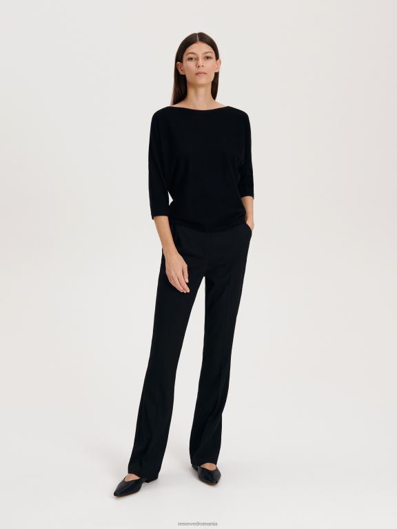 negru Reserved femei îmbrăcăminte bluză bogată în viscoză 648HZ293