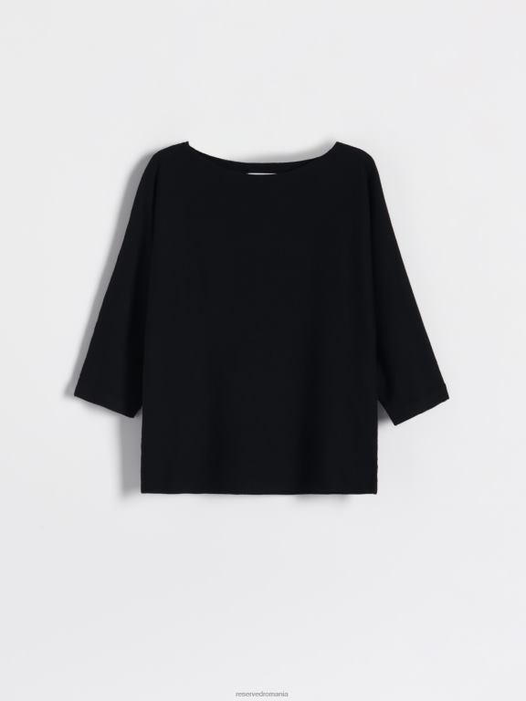 negru Reserved femei îmbrăcăminte bluză bogată în viscoză 648HZ293
