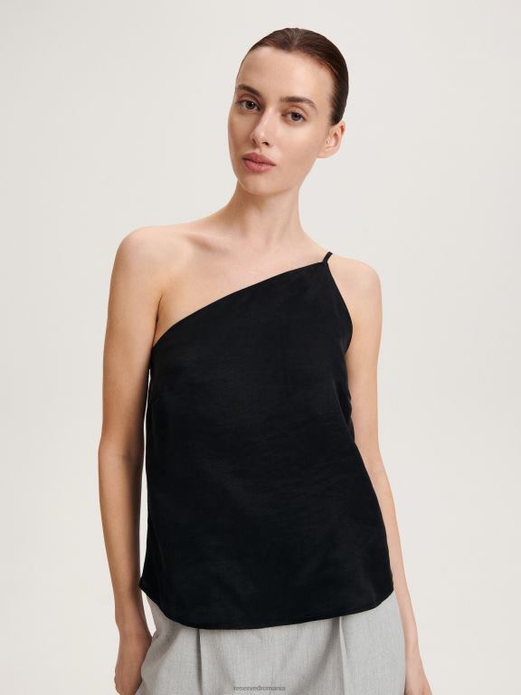 negru Reserved femei îmbrăcăminte bluză cu un singur umăr 648HZ319