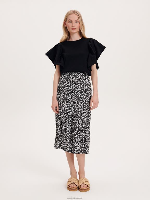 negru Reserved femei îmbrăcăminte bluză de bumbac 648HZ475