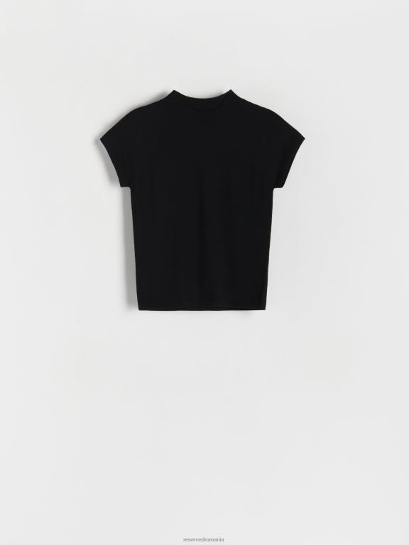 negru Reserved femei îmbrăcăminte bluză din jerseu bogat în viscoză 648HZ288