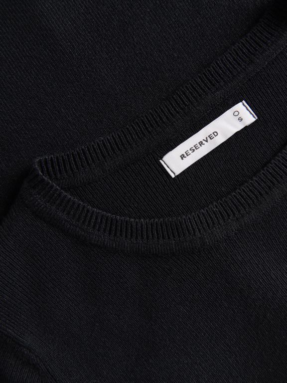 negru Reserved femei îmbrăcăminte bluză din viscoză 648HZ306