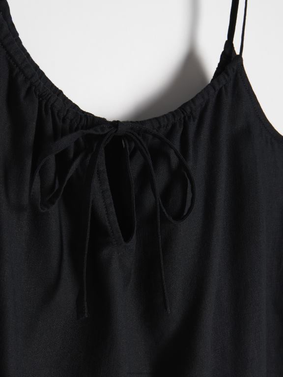 negru Reserved femei îmbrăcăminte bluză din viscoză 648HZ49