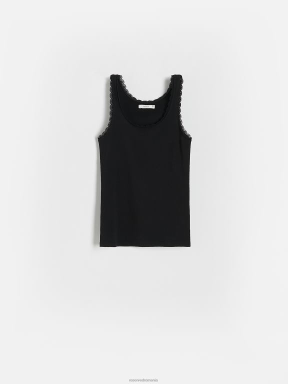 negru Reserved femei îmbrăcăminte cami top 648HZ381
