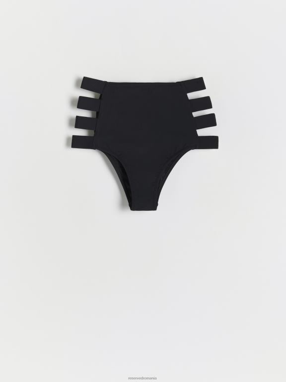 negru Reserved femei îmbrăcăminte chiloți bikini cu talie înaltă 648HZ1066
