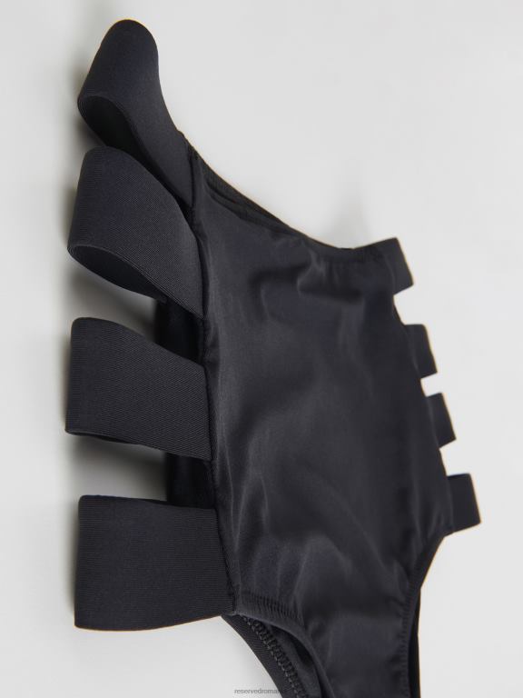 negru Reserved femei îmbrăcăminte chiloți bikini cu talie înaltă 648HZ1066