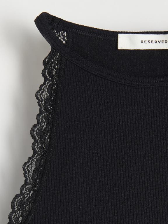 negru Reserved femei îmbrăcăminte corp slim fit 648HZ495