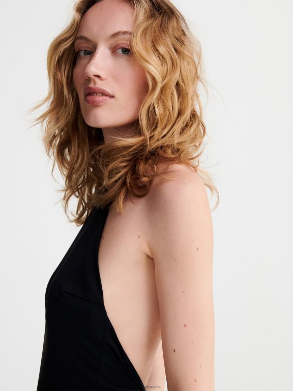 negru Reserved femei îmbrăcăminte costum de baie dintr-o bucată 648HZ1033