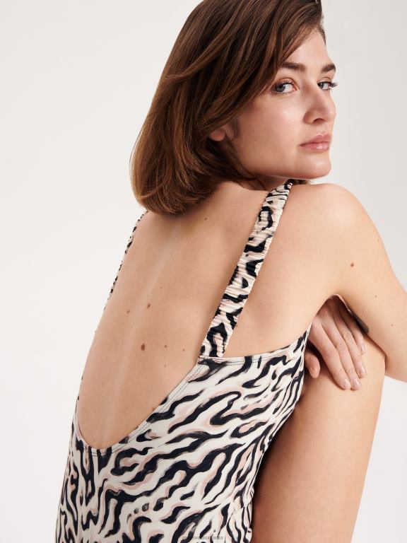 negru Reserved femei îmbrăcăminte costum de baie dintr-o bucată 648HZ1038