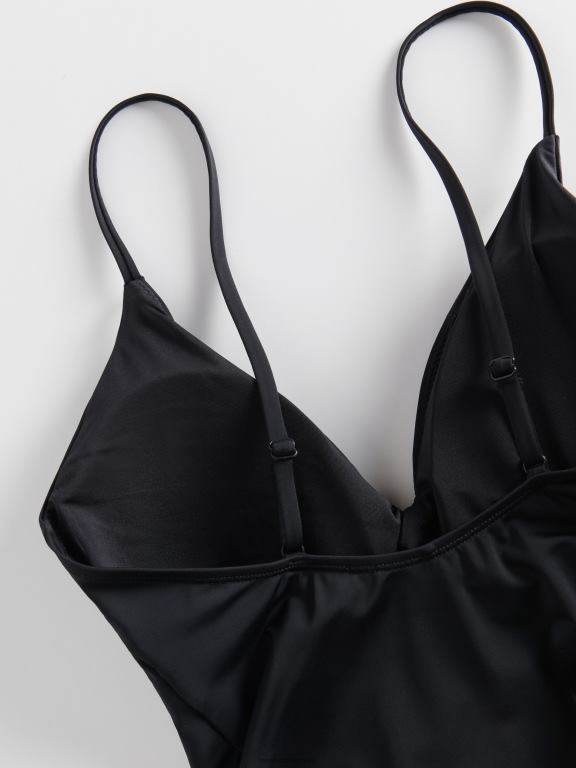 negru Reserved femei îmbrăcăminte costum de baie dintr-o bucată 648HZ1047