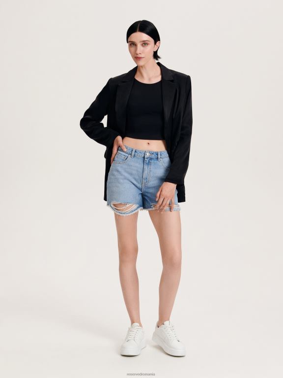 negru Reserved femei îmbrăcăminte crop top 648HZ510