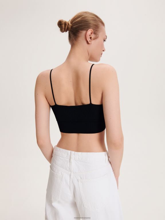 negru Reserved femei îmbrăcăminte crop top 648HZ521