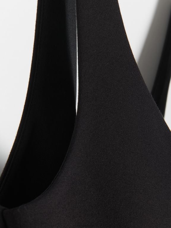 negru Reserved femei îmbrăcăminte crop top bogat în viscoză 648HZ425