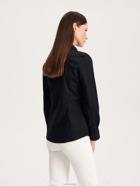 negru Reserved femei îmbrăcăminte cămașă din bumbac 648HZ216